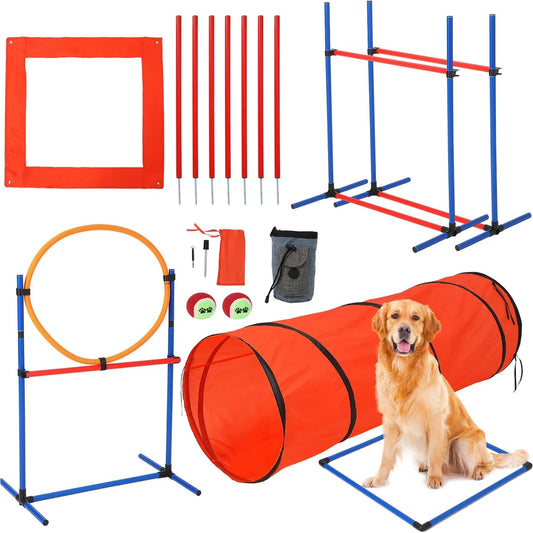 HiMISSH Dog Agility Training Kit 87 Piece Outdoor Obstacle Set