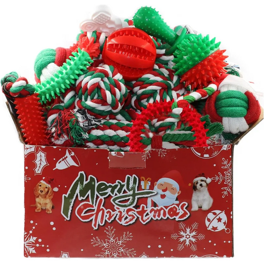 Christmas Dog Toys Pack 15 Chew Toys For Teething Puppies