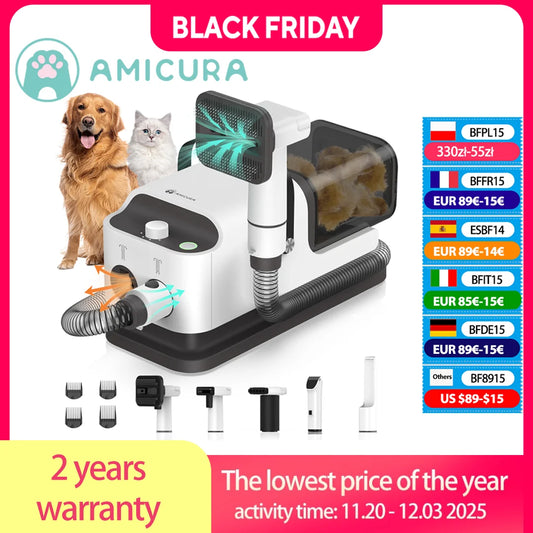 Amicura P1 Vacuum Cleaner And Hair Dryer Pet Grooming Set