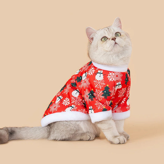 Autumn Winter Christmas Pet Hoodie for Cats and Dogs Cartoon