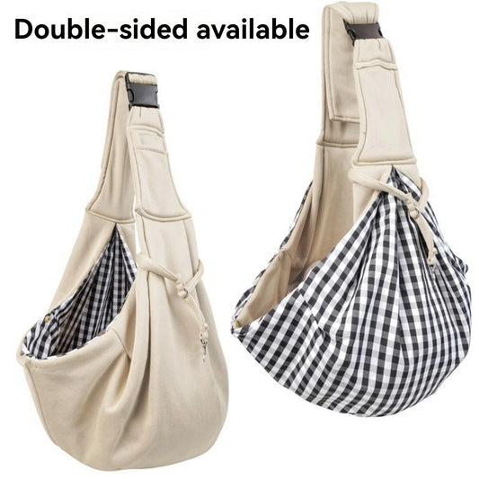 Pet Sling Carrier Hands Free Reversible Cotton For Dogs And Cats